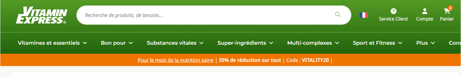 bannière du site VitaminExpress