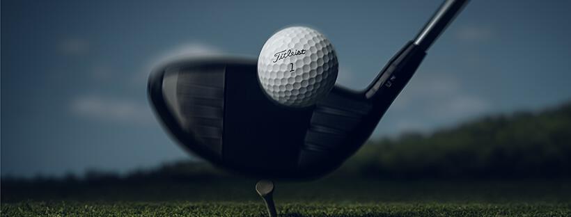 bannière photo Titleist montrant un club et une balle de golf
