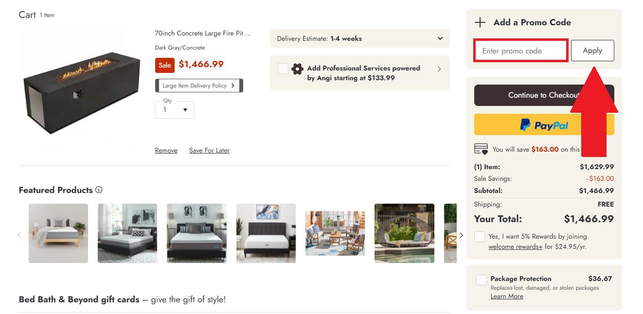 Bed Bath & Beyond coupon box