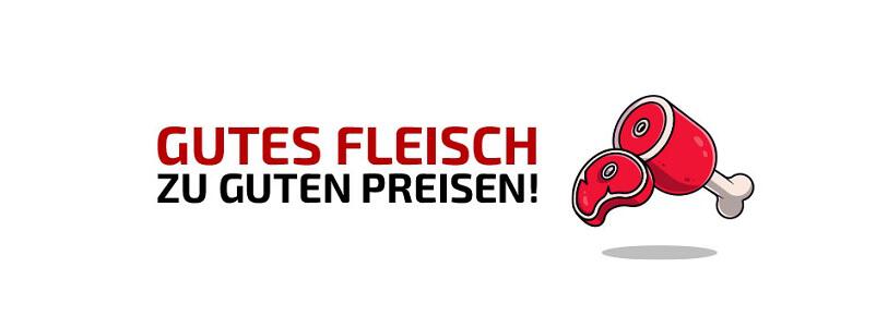 Banner der Beefbandits Gutscheinseite: Schinken und Steak in Comic-Darstellung mit Hinweis auf gutes günstiges Fleisch