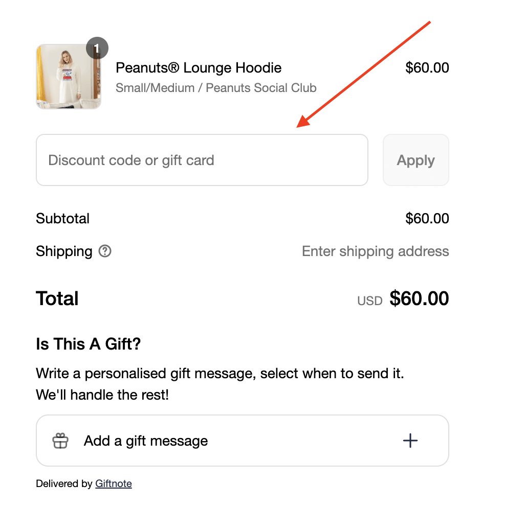 Berkshire Blankets promo code box on checkout page