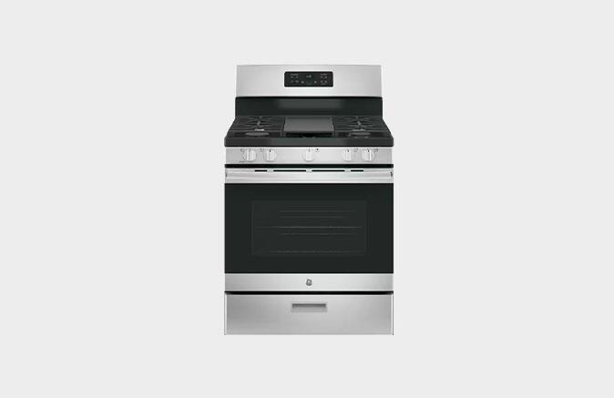 GE Freestanding Gas Range in Stainless Steel With Griddle