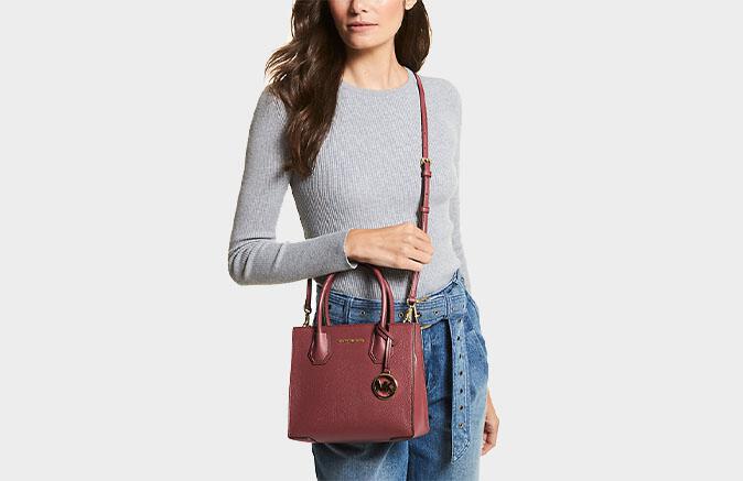 Michael Kors Mercer Medium Pebbled Leather Crossbody Bag