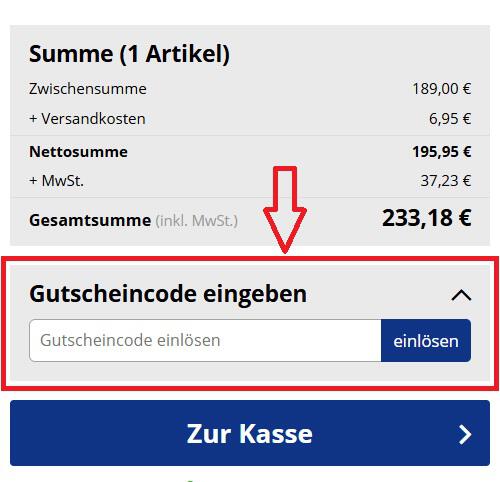 Bettmer Gutschein Eingabefeld