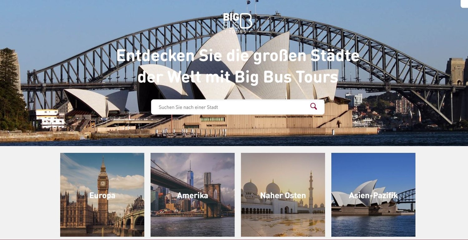 Big Bus Tours mit Angeboten für Stadtrundfahrten