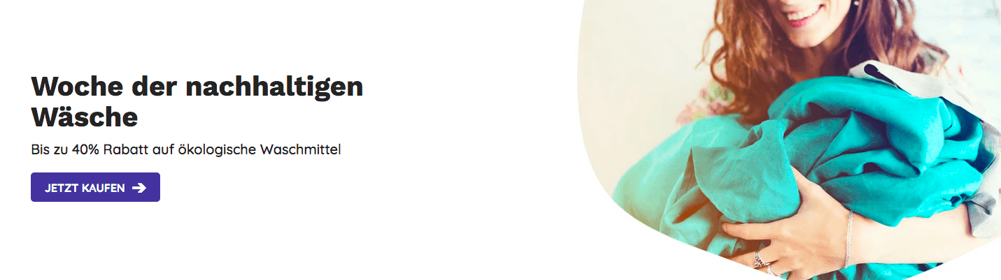 Spare bis zu 40 % auf ökologische Waschmittel bei Big Green Smile im Online-Shop