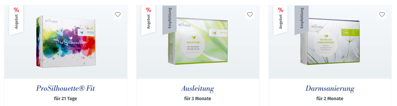 Hochwertige Nahrungsergänzungsmittel im Online-Shop von BioProphyl im Angebot mit rund 20 % Rabatt