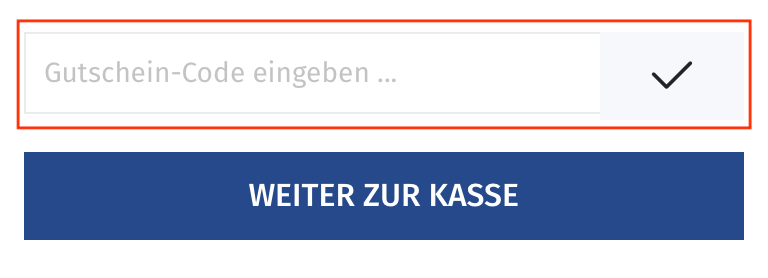 Eingabefeld für den BioProphyl-Gutschein im Warenkorb des Online-Shops