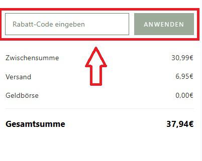 Screenshot, wie du deinen Blimburn Gutschein einlösen kannst