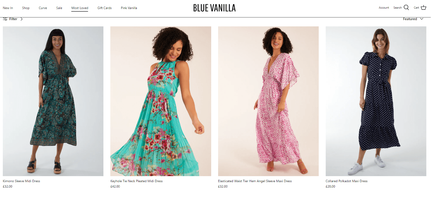 Blue vanilla clothing outlet reviews