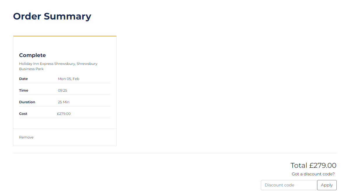 Bluecrest discount code box on the checkout page