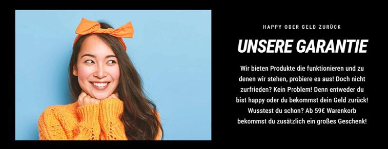 Frau freut sich über die Blumenmädchen Garantie
