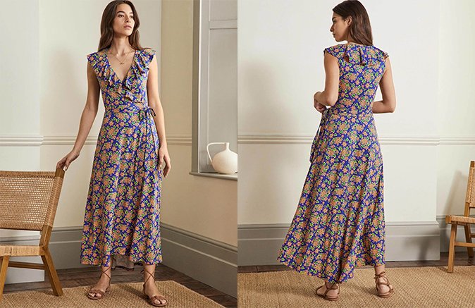 Saskia Wrap Jersey Maxi Dress