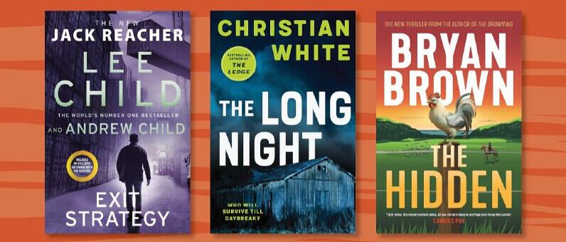 Booktopia deals page showing three books by authors Lee Child, Christian White and Bryan Brown