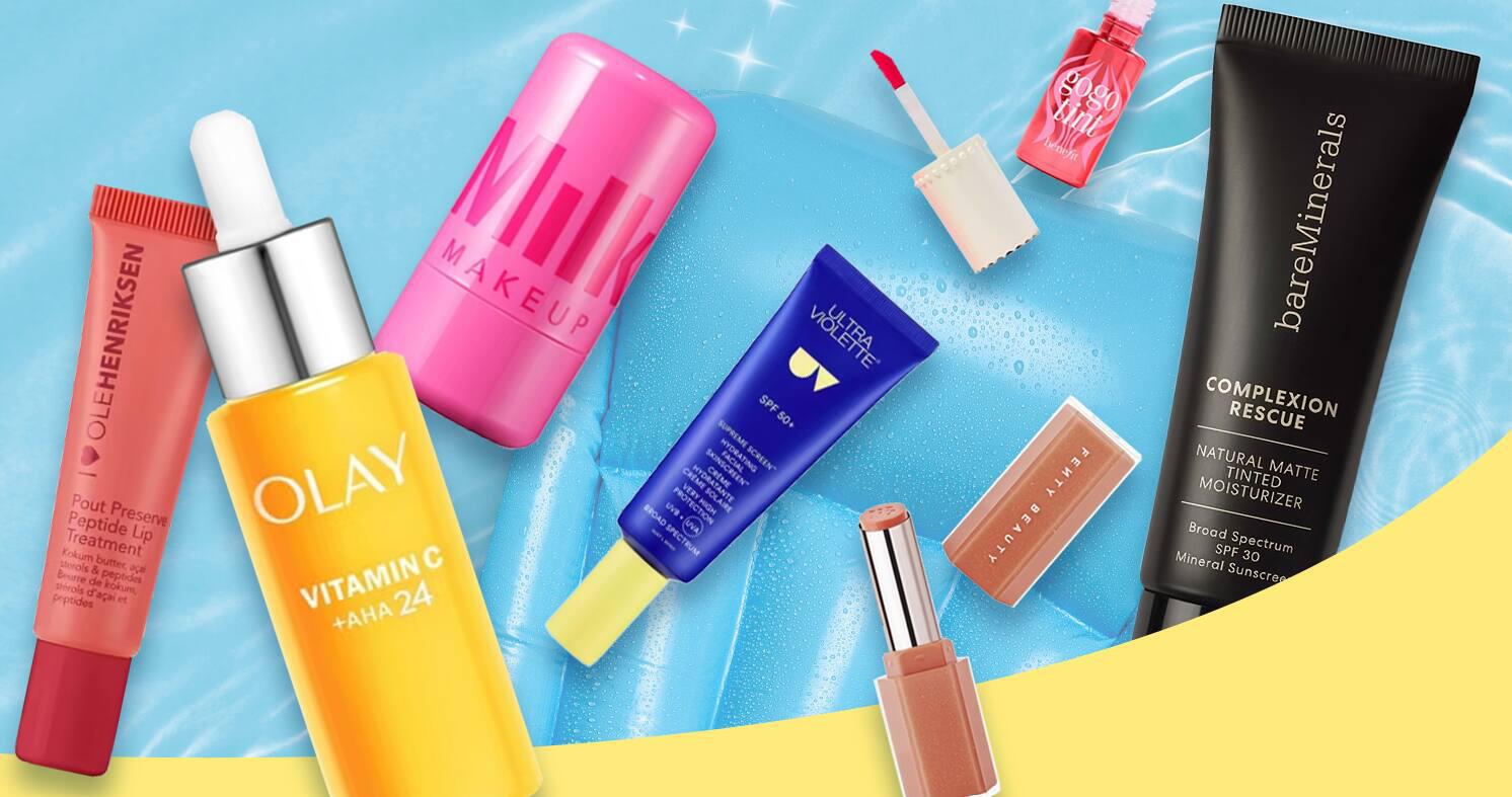 Boots savings tips banner showing a selection of summer beauty products including Olay vitamin c cream