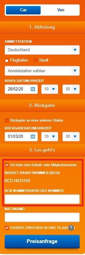 Budget Gutschein einlösen mit Rabattcode im Warenkorb