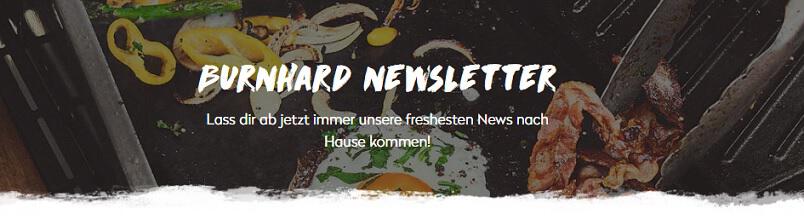 Gemüse und Bacon auf Grill – Banner für den Burnhard Newsletter