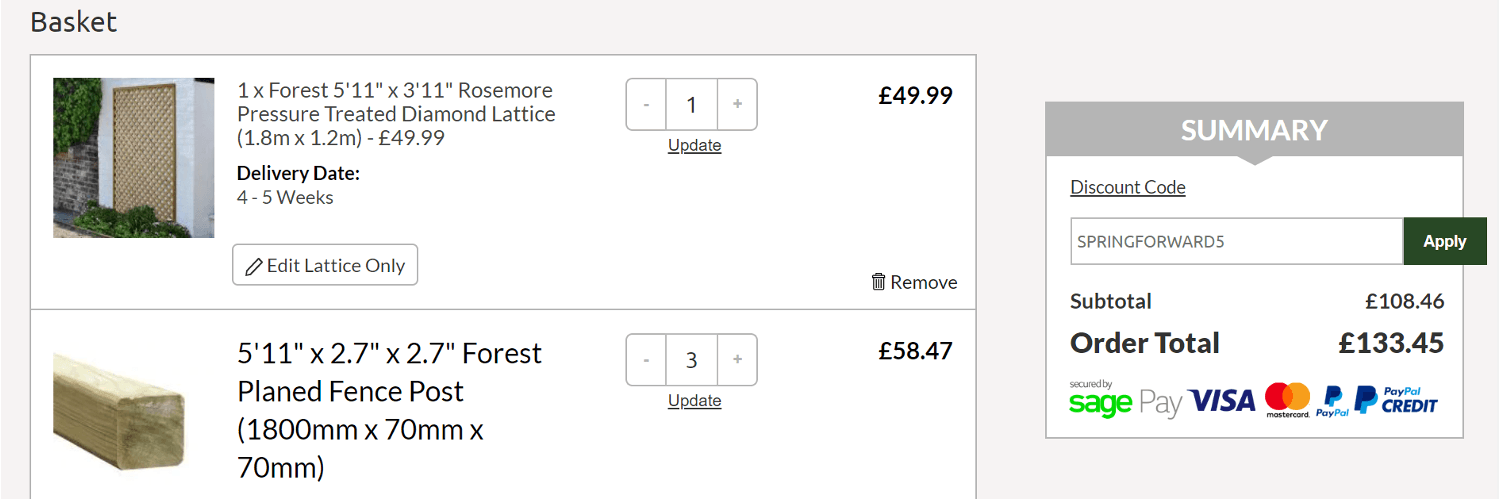 buy fencing direct discount code box during checkout