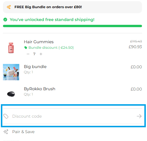 BYROKKO discount box on the checkout page