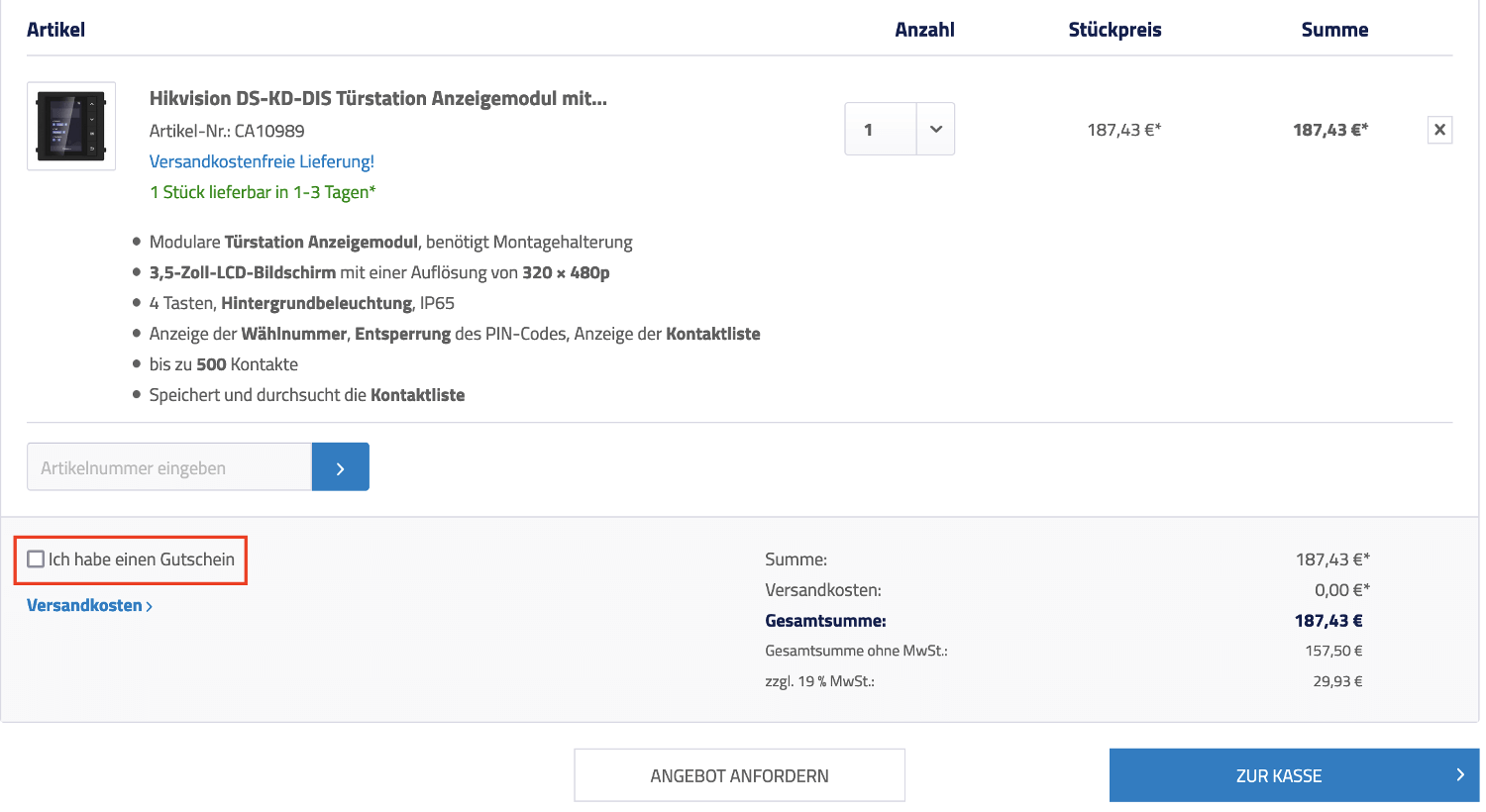 Deinen Cambuy-Gutschein kannst du einfach im Warenkorb einlösen.