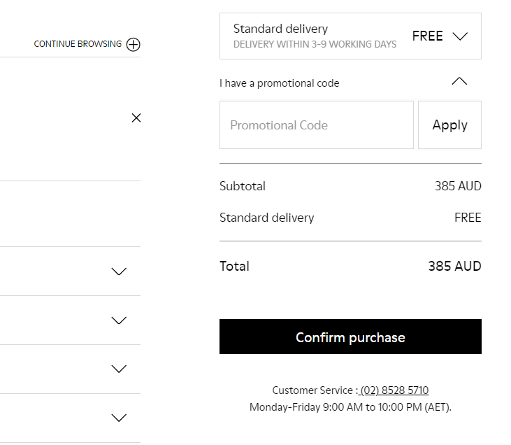 Camper discount code redemption area