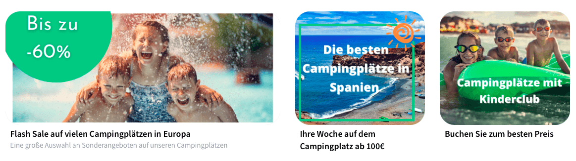 Angebote mit bis zu 60 % Rabatt auf deinen Urlaub mit der ganzen Familie bei Camping and Co