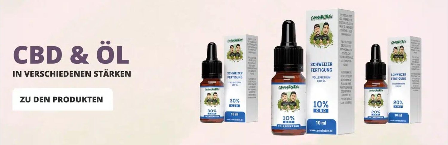 10 %, 20 % und 30 % CBD-Öl im Cannabuben Online-Shop