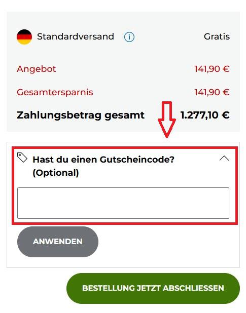 Eingabefeld von deinem Canon Gutscheincode