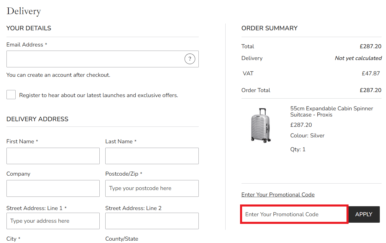 Case Luggage discount code box image