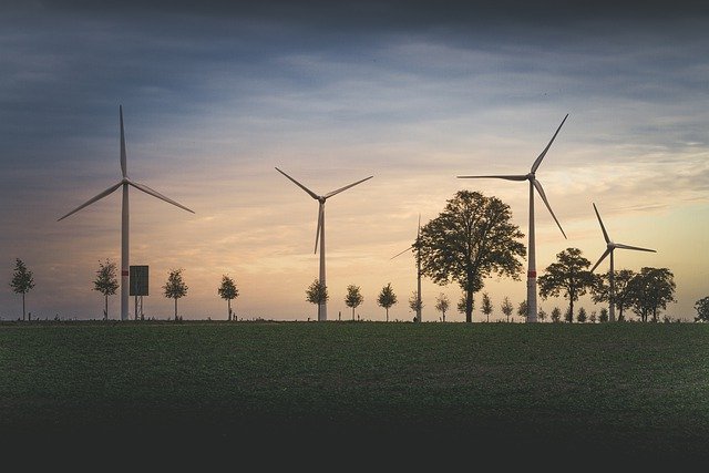 Champs d&apos;éoliennes pour énergie verte