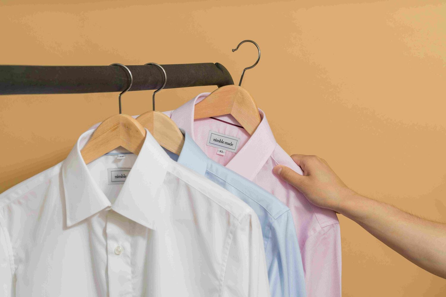 Men's blouses hanging