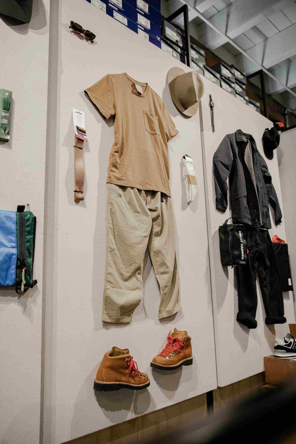 Men's clothes hanging on a wall