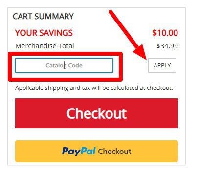 Chadwicks coupon box on checkout page