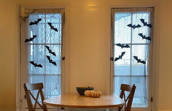 Halloween Decorations in kitchen