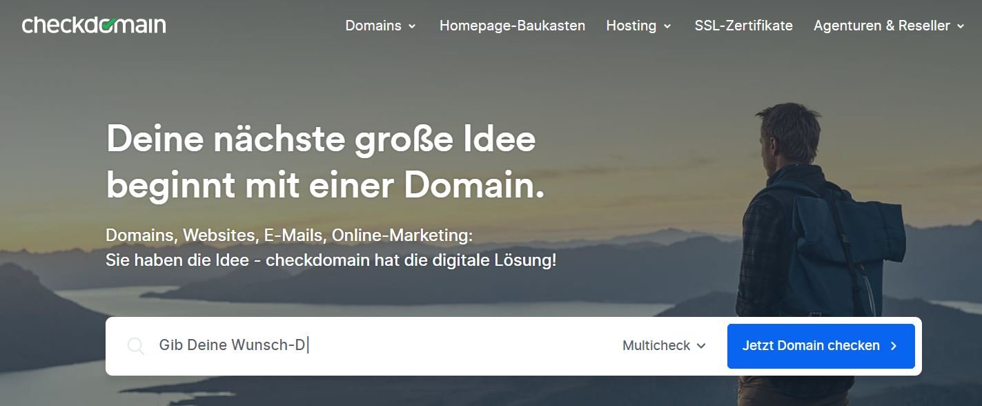 Screenshot der Checkdomain-Homepage, auf der man mit Checkdomain-Gutscheinen beim Erstellen einer Homepage sparen kann