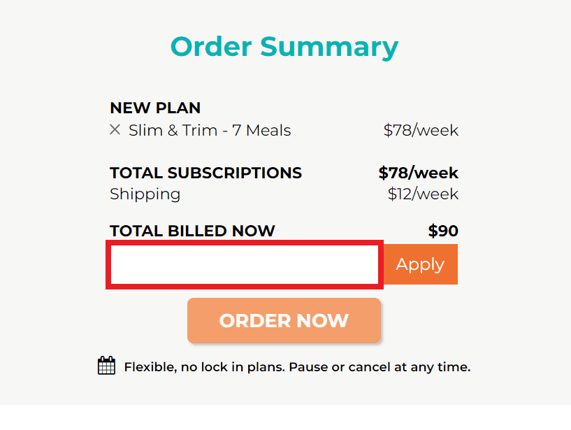 ChefGood discount code redemption box picture