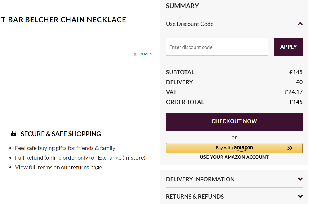 Chisholm Hunter discount code redemption box