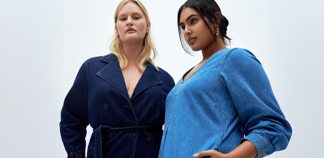 City Chic deals page image featuring two woman wearing denim styles