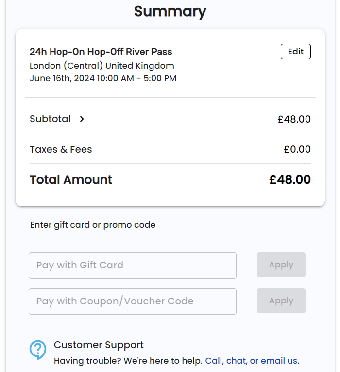 City Experiences discount code redemption box