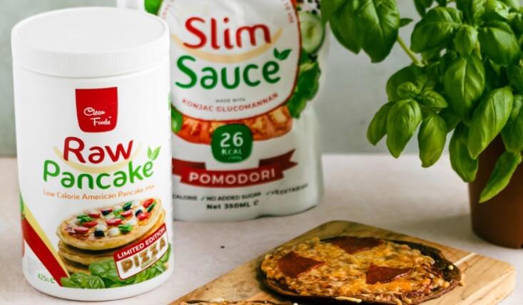 Foto vom Raw Pancake als Pizza Edition als Banner für die Clean Foods Gutscheinseite