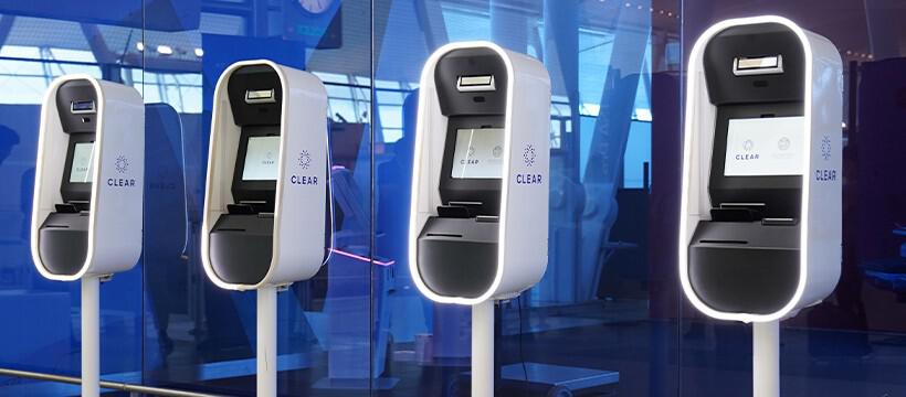 CLEAR machines at an airport