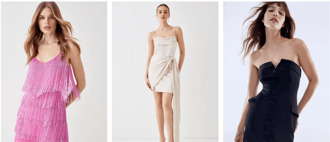 Coast summer savings image showing 3 images of women wearing dresses