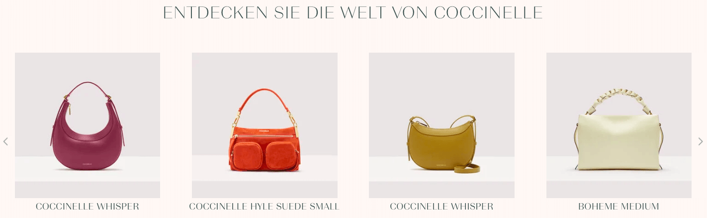 Vier verschiedene Coccinelle Handtaschen