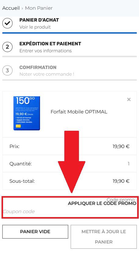 Encadré pour code promo France Téléphone