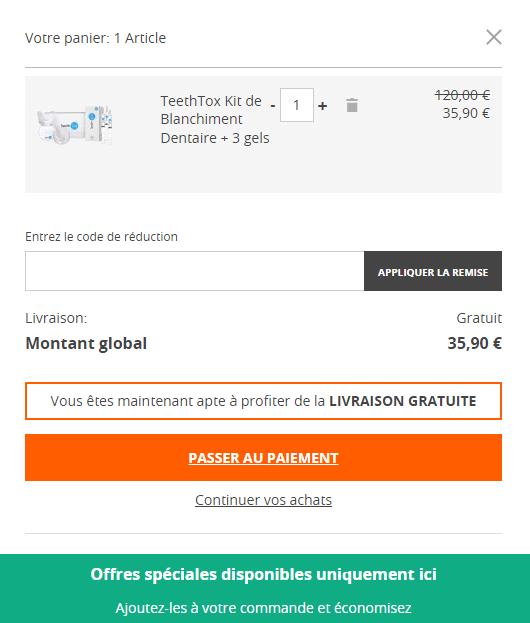 Emplacement codes promo Sensilab