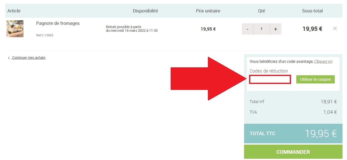 Emplacement pour code promo flunch Traiteur