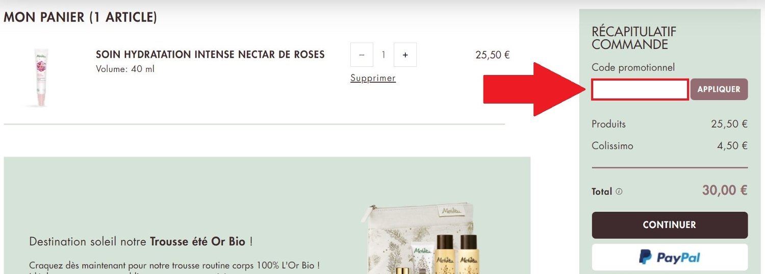 Utiliser des codes promo Melvita