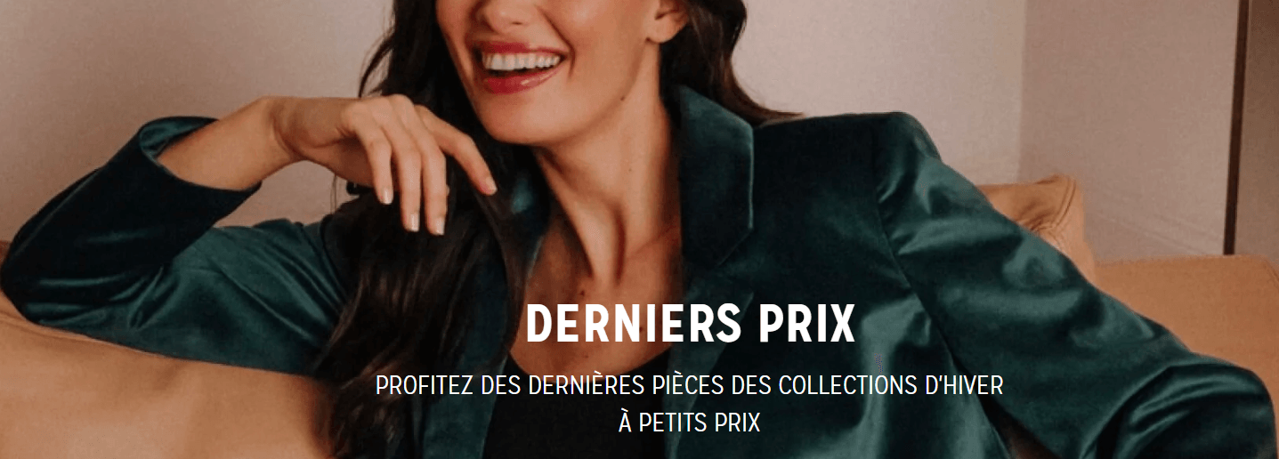 bannière Naf Naf annonçant derniers prix pour la collection d&apos;hiver