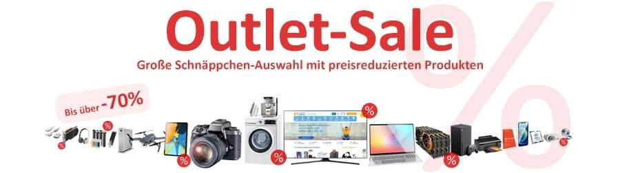 Technikprodukte und Hinweis auf bis über 70 % Rabatt im Computeruniverse Outlet