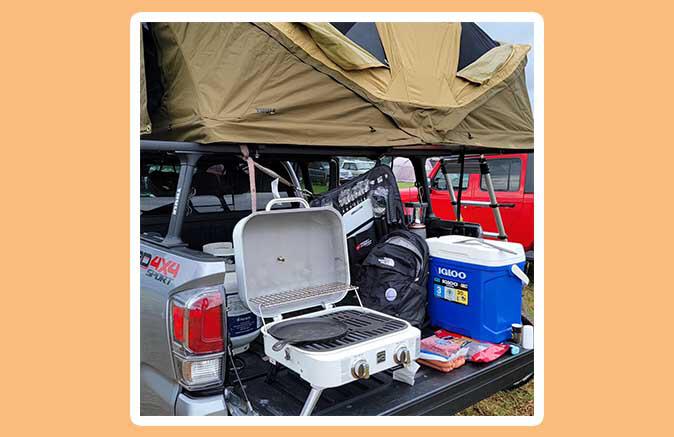 Camp cooking setup